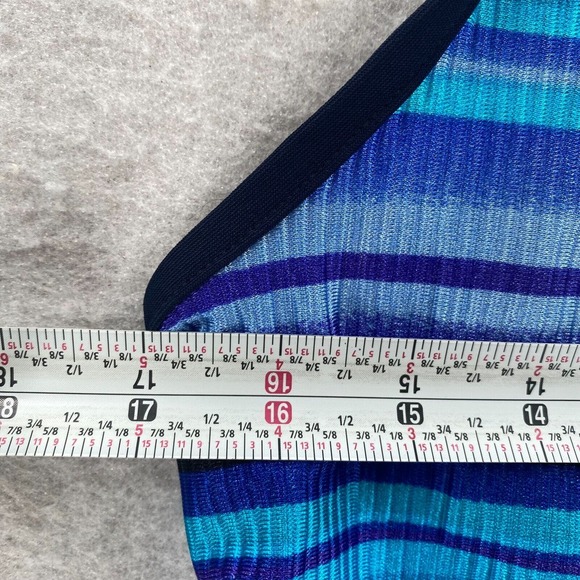 Orvis Swimsuit Womens 18L One Piece Blue Purple Shorts Tank Ribbed Modest - Picture 10 of 14